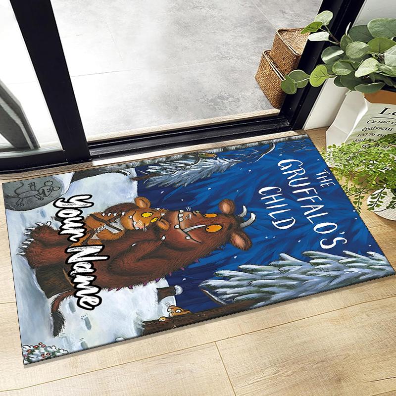 Op maat gemaakte The Gruffalo Tapijt, voor Kantoorstoel Woonkamer Slaapkamer Keuken Kamer Decoratie Cadeaus.