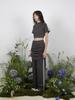 MEENDERI Track Shirring Skirt Pants - Charcoal