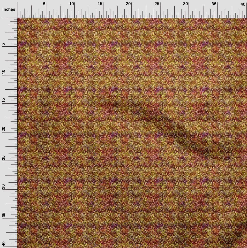 oneOone Georgette Viscose Brown Fabric Batik Sewing Fabric By The Yard Printed Diy Clothing Sewing Supplies 42 Inch Wide -