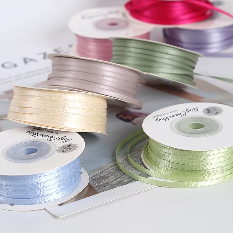 3mm Premium Double-Sided Satin Polyester Ribbon for Wedding Bows and Gift Packaging