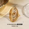 Stainless Steel Geometric Open Ring for Women Delicate Irregular Leaf Heart Wing Spiral Ring Casual Retro Versatile Jewelry Gift