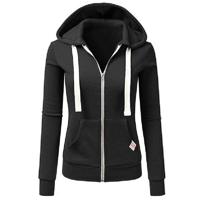 Womens Hoodie With Pockets And Zipper For Casual Wear In Polyester Fabric