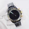 Black 39mm Stainless Steel Watch Case Strap Suitable for 29.5mm Dial Can Be Equipped with VK63A Movement Sapphire Mirror 5ATM 7