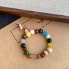 Eighteen-Seed Bodhi Prayer Beads, Seven-Color Rosary Bracelet, New Chinese Style, Ancient Design, Unisex, Couple's Fated Connection.