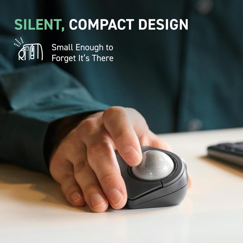 ELECOM Bitra Trackball Index Finger Bluetooth Wireless with 2 5 Includes Dedicated Storage Black Mouse, Silent, Operation, 2.4GHz, Multi-Pairing