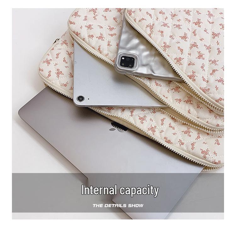 Compact Floral 11-inch Tablet & Laptop Bag with Quilted Lining and Large Capacity
