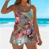 Women's Swimwear Tankini 2 Piece Swimsuit Vegetation  Pattern Print Vacation Bathing Suits