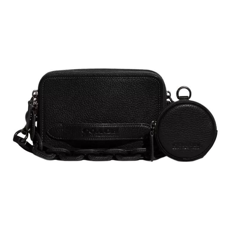 New COACH Charter Cow Leather Combo Bag, Shoulder Bag, Crossbody Bag Trumpets Men's Black CE482-BLK