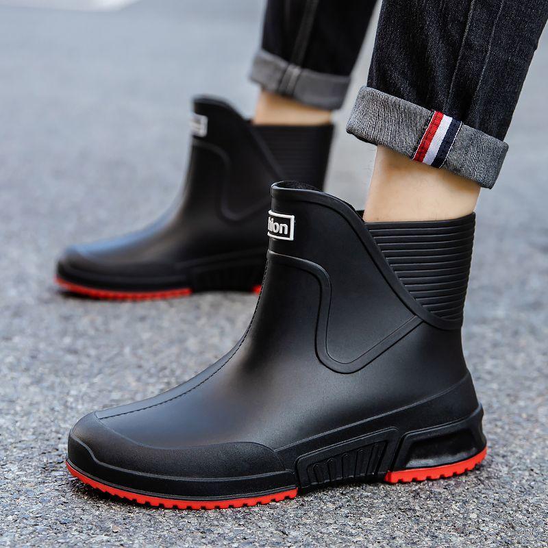 Lightweight Non Slip Male Shoes Booties Thick Platform On Offer Water Adult Designer Low-heel Fashion Wide Toes Men's Rain Boots