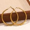 High-End Titanium Steel Hoop Earrings for Women - Large, Lightweight, Luxury Ear Cuffs with Stainless Steel Elegance