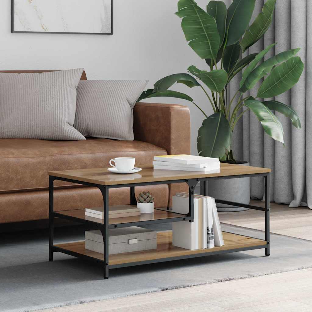 Artisan Oak Coffee Table 90 x 49 x 40 cm Engineered Wood