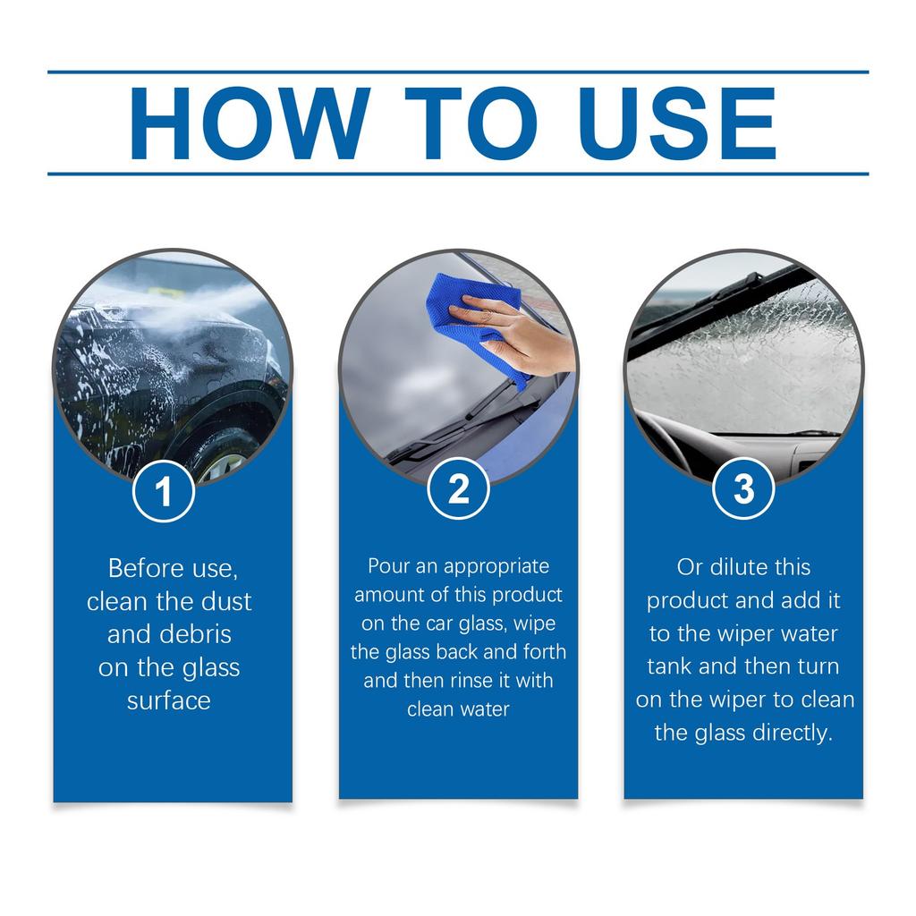 Car Glass Oil Film Remover, Car Window Decontamination Cleaning And Glass Clear Maintenance Agent 180ml