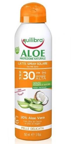 Hydratační opalovací mléko ve spreji s aloe vera SPF 30 | Širokospektrální UVA/UVB | 150 ml