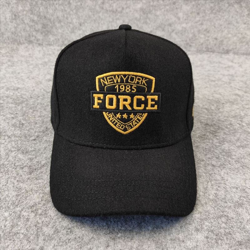 New high-top five-piece baseball cap autumn and winter woolen material peaked cap big head circumference men's hat couple women's hat casual fashion