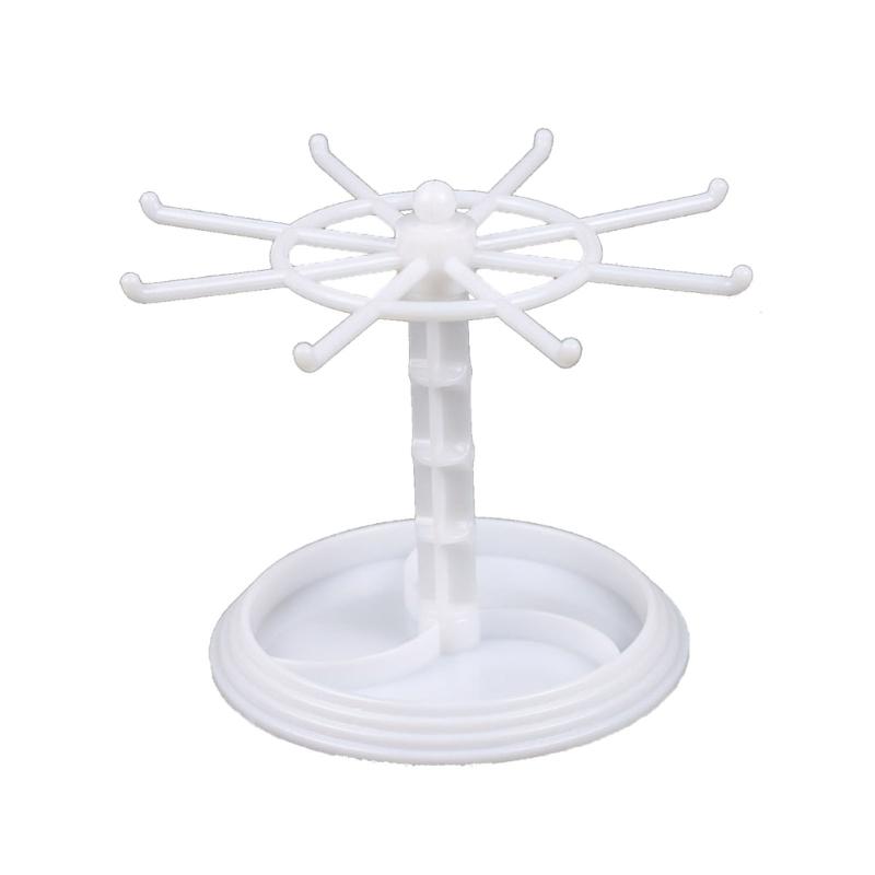 

Rotating Jewelry Organizer Plastic Jewelry Display Stand Rack Jewelry Dish Holder For Earrings Necklace Bracelet Pendant short style белый