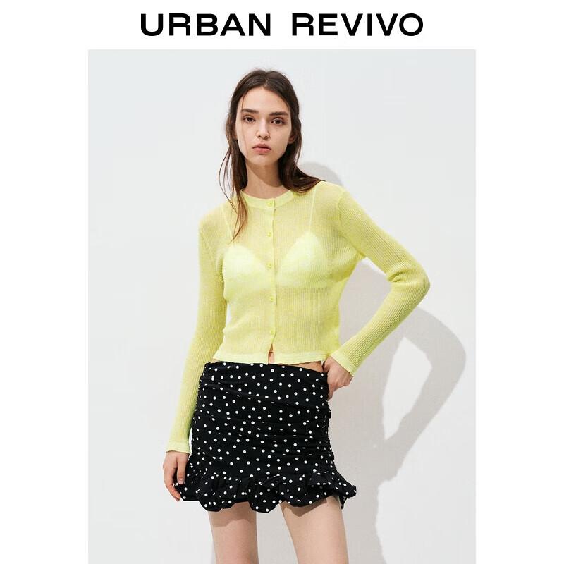 UR 2025 Autumn Women's Slim Fit Knit Cardigan