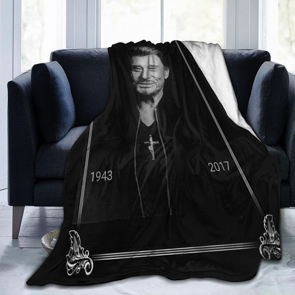 Rockstar Johnny Hallyday Rock'n Roll Decken Flanell Sofa Überwurfdecke Wurfdecken für Zuhause Schlafzimmer Überwürfe Bettdecke Steppdecke