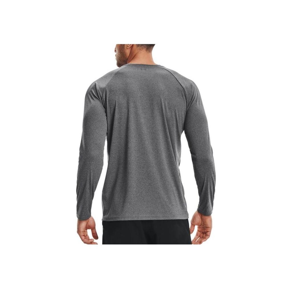 Under Armour Solid Color Training Round Neck Long Sleeve Raglan T-Shirt Men Tops Gray 1327970-001