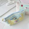 Dopamine Contrasting Grid Pen Case Checkered Cute Makeup Bag Simple Cartoon Stationery Box  School