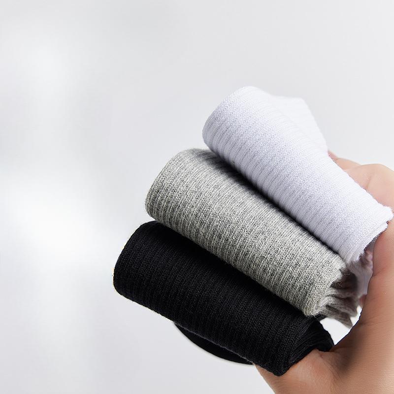 Men's Spring and Summer Boat Socks, Business Mesh Breathable and Sweat-absorbent Men's Pure Cotton Socks, Solid Black Socks