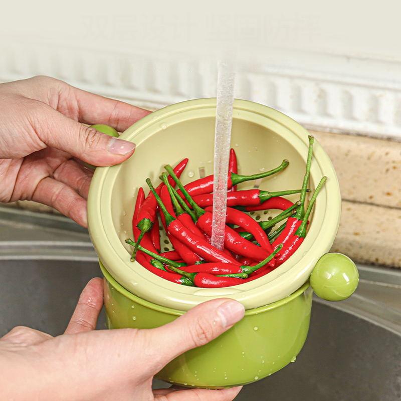 1 ks/3 ks koš na odkapávání jídla dvouvrstvý koš na mytí ovoce a zeleniny domácí kuchyň odkapávač pomůcky příslušenství