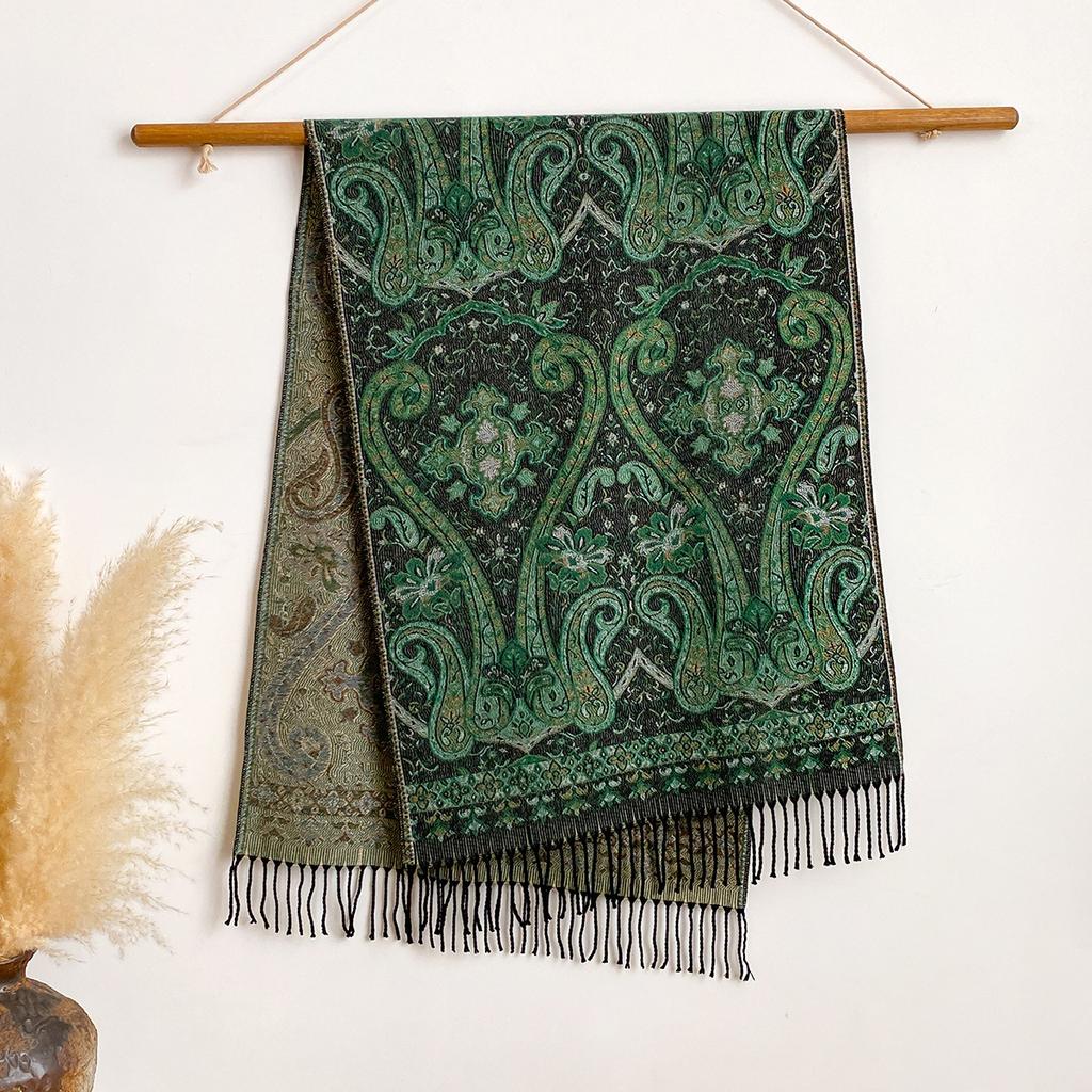 Autumn And Winter Ethnic Style Cashew Fringed Warm Popular Outer Shawl Long Scarf Female Versatile