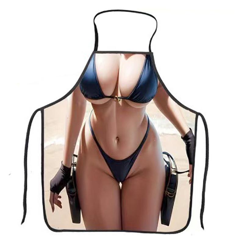 Sexy Women'S Apron Fun Single Party Gift Universal Male And Female Chefs Bbq Kitchen Novelty Apron