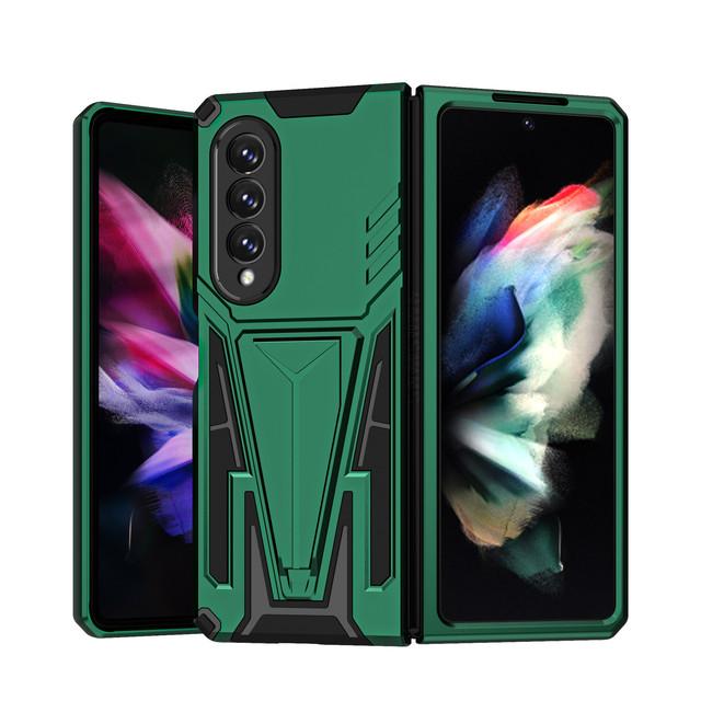 

Для Samsung Galaxy Z Fold 3 Чехол Броня Подставка-держатель Прочный силиконовый противоударный чехол для Galaxy Z Fold 3 5g Задняя крышка For Galaxy Z Fold 3 зелёный