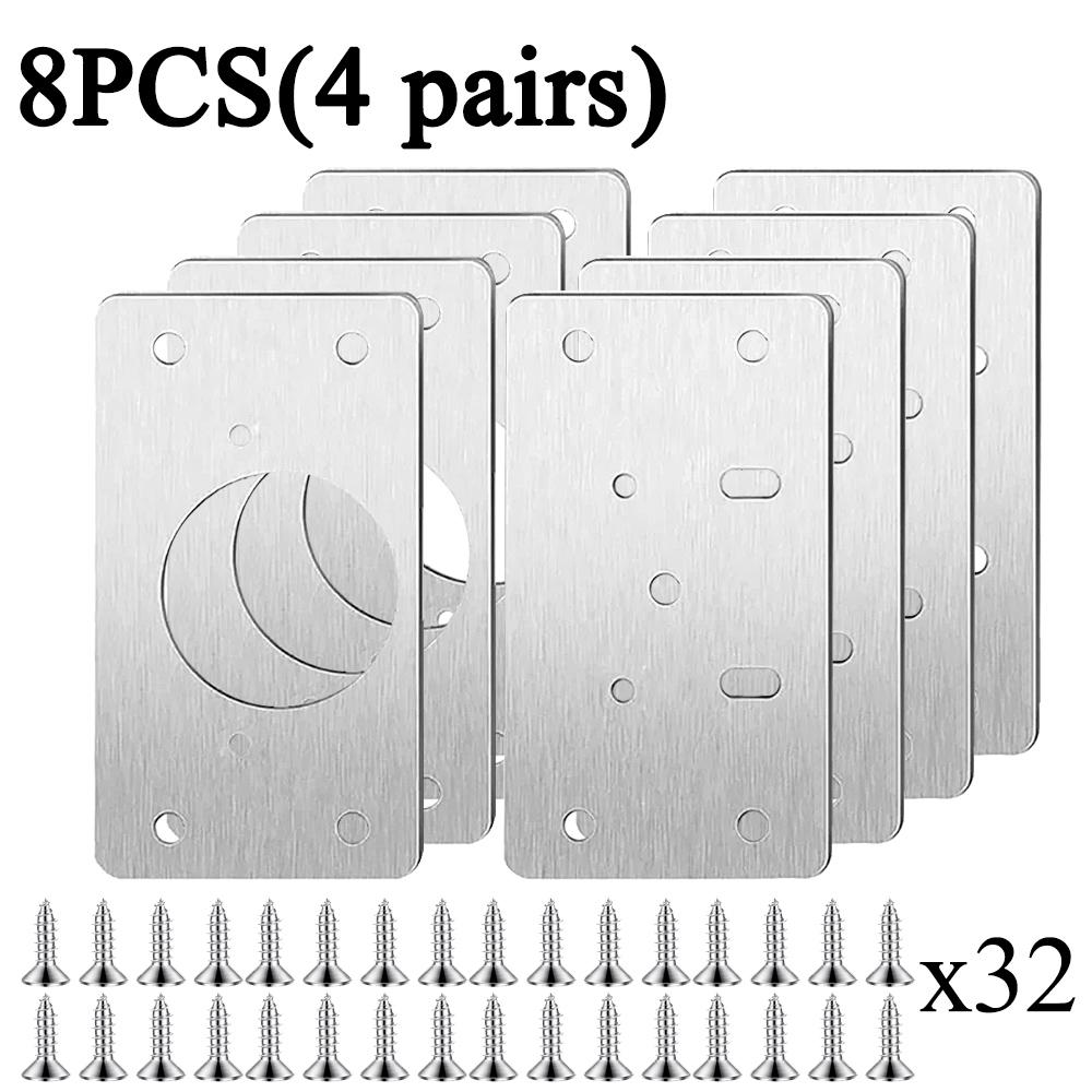 Cabinet Hinge Repair Plate Kit Kitchen Cupboard Door Hinge Mounting Plate for Cabinet Furniture Hardware Accessories with Holes