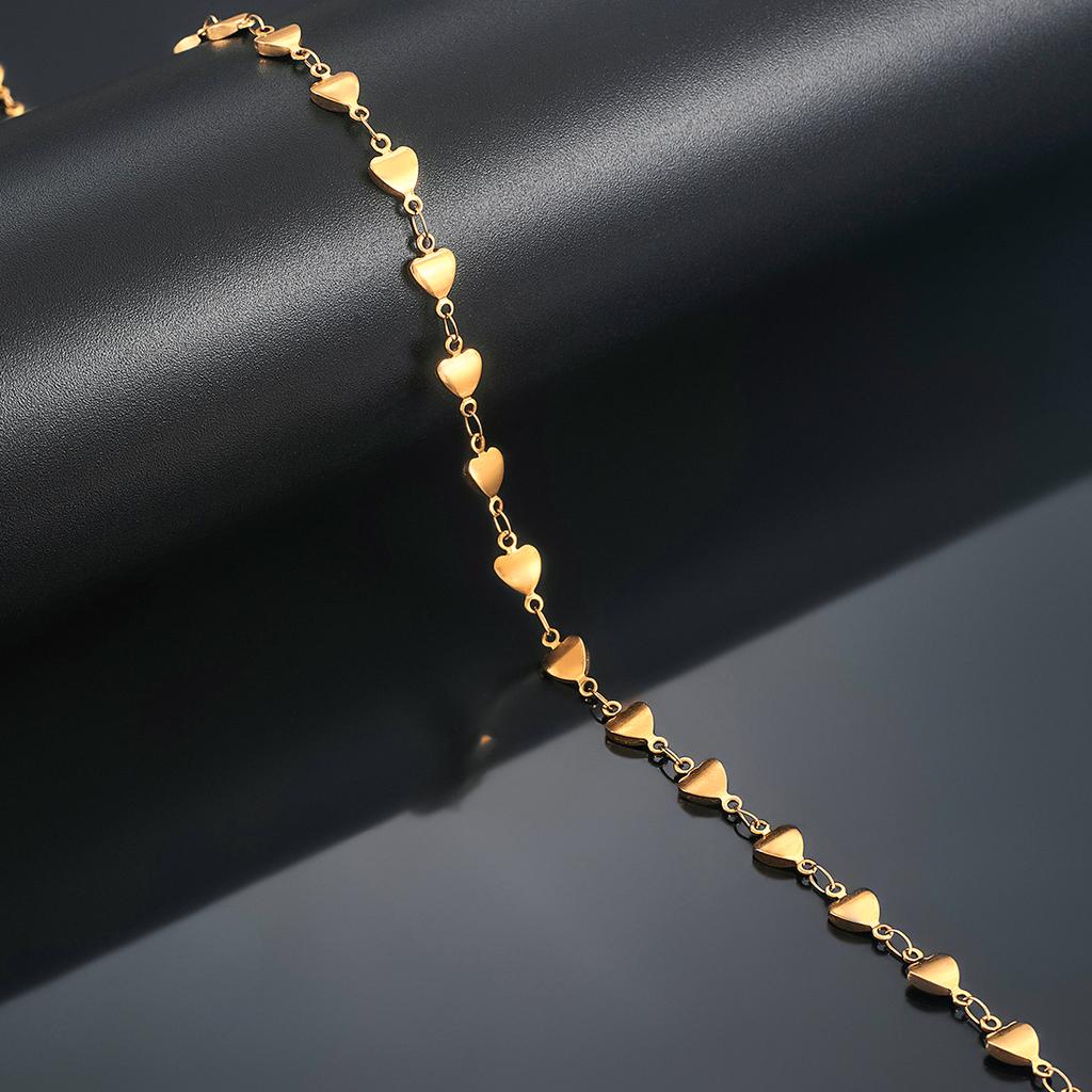 6mm Wide Dainty Stainless Steel Heart Necklace Link Chain for Women Gold/Silver Metal Jewelry Accessories on Neck Choker
