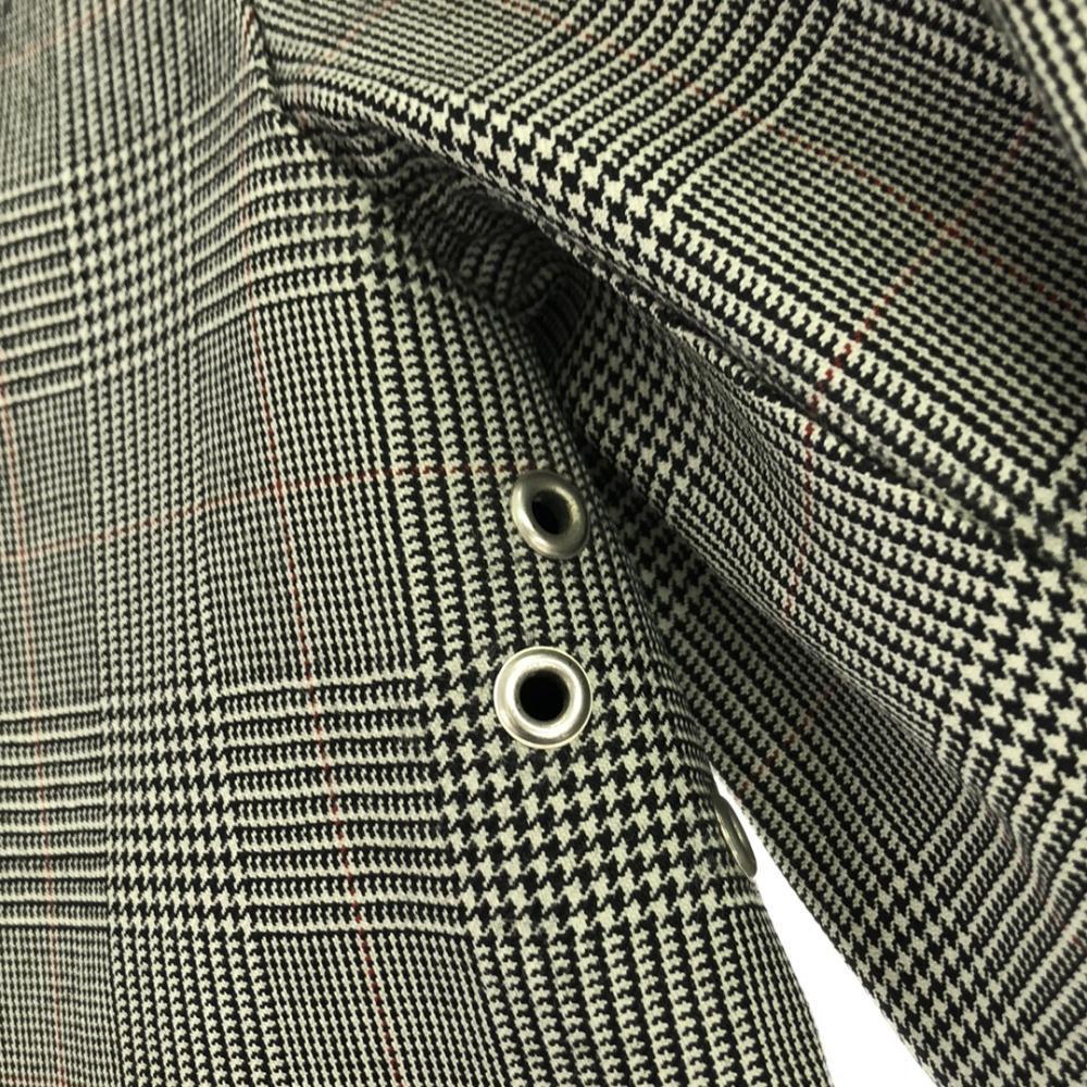 Mackintosh wool Check Pattern Stainless collar coat Men's Used