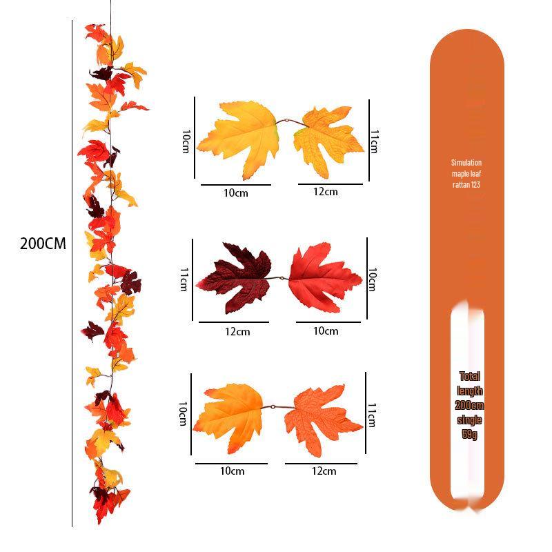 Artificial Maple Leaf Rattan Home Decor: Scenic Atmosphere Arrangement