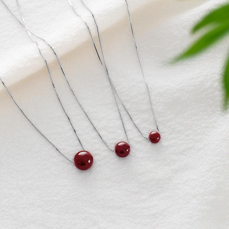 S925 Sterling Silver Cinnabar Zodiac Necklace - Positive Energy Pendant for Girlfriend's Birthday.