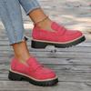 Women's Chunky Platform Loafers,Thick Sole,Round Toe,Casual Women Shoes
