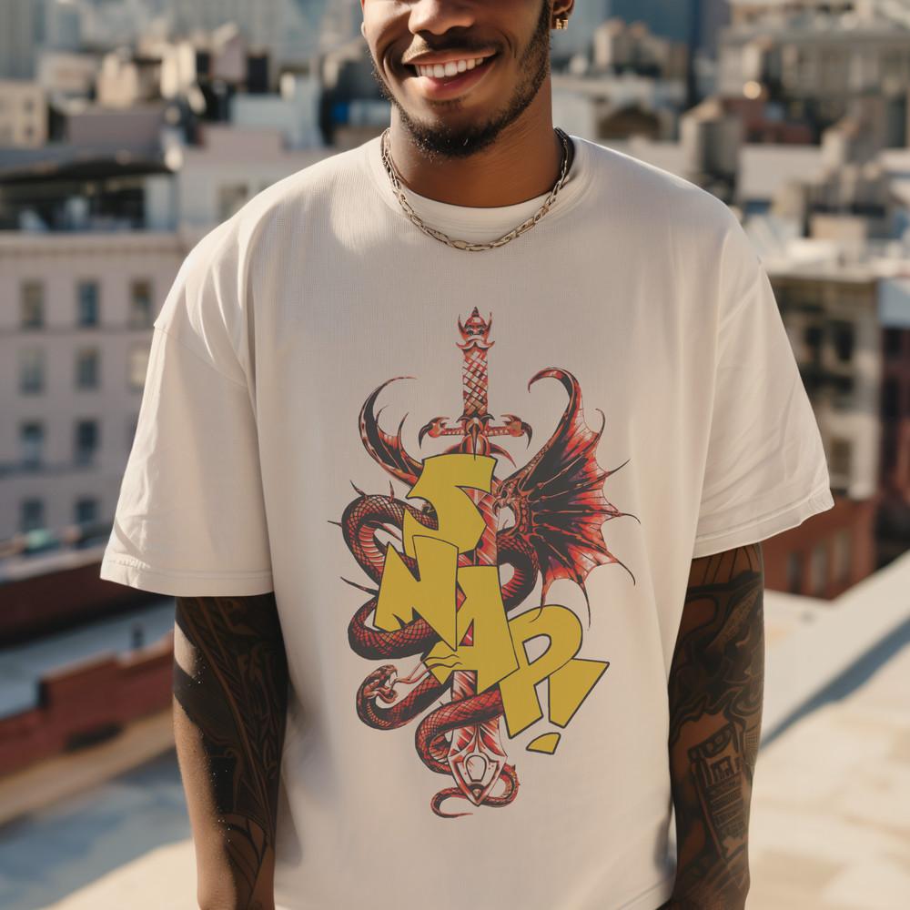 SNAP TShirt – 90s Eurodance Vintage Cassette amp; Dragon Logo EDM Rave Tee Unisex T-Shirt S