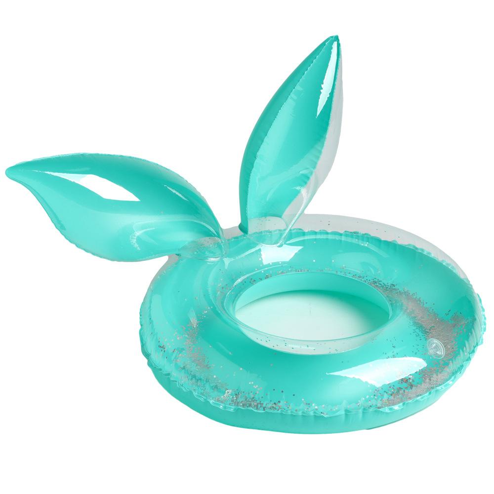 

Swimming Childrens Ring Cartoon Sequin Rabbit Ears Pvc Thickened Inflatable NO.70(20-40KG) зелений