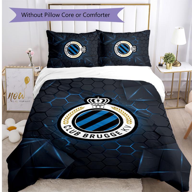 Club Brugge FC Printed 3PCS Bedding Set Breathable Duvet Cover with Pillowcases Decorative Bed Linen for Bedroom Home
