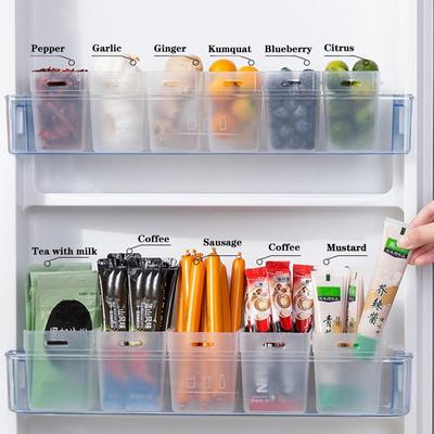 Scatola di immagazzinaggio per l'ordinamento del frigorifero Scatola di immagazzinaggio della porta laterale del congelatore Cucina di casa Condimento per alimenti Scatola di immagazzinaggio del frigorifero per frutta e verdura