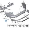 BMW X7 G07 Rear Bumper Bright Strip (51127441045 / 51127441046)