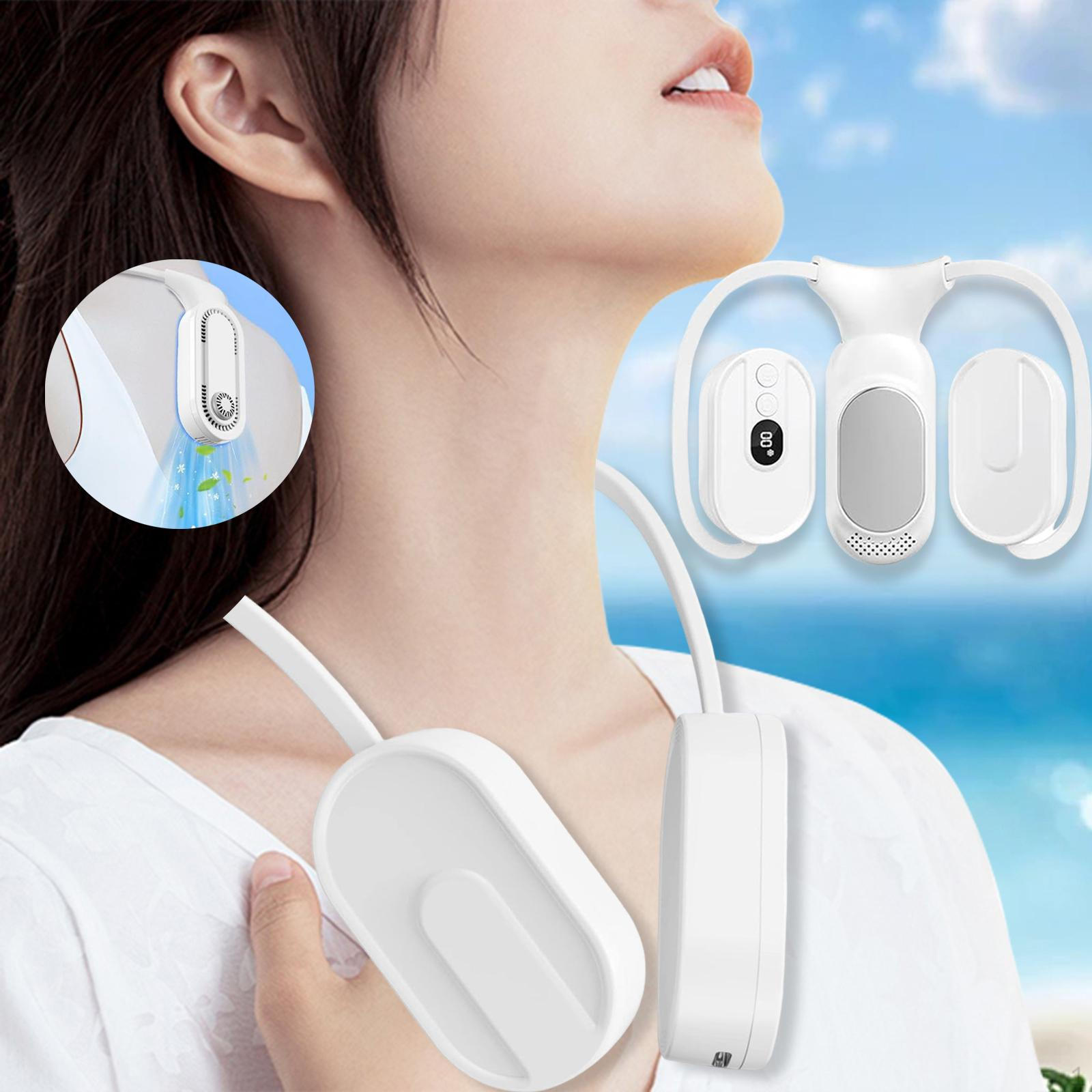 

Neck Fan for Personal Cooling, Lightweight Design Home And Outdoor Use белый