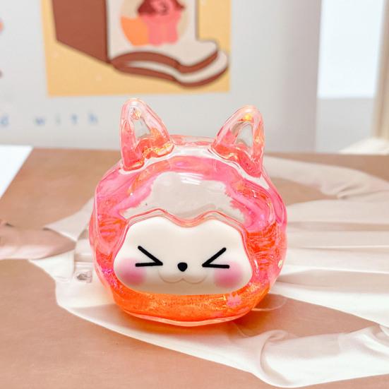 Cartoon Animal Quicksand Figurine Glitter Sequins Liquid Filled Animal Statue Sculpture Home Office Desktop Bookshelf Decoration Ornament Festival