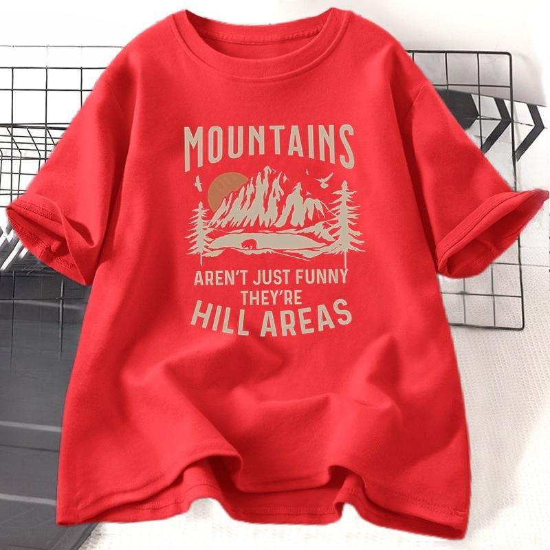 Mountains Arent Just Funny Tshirt WOMEN Hiking and Camping T Shirt Set Sun Print Short Sleeve Tee Shirt Cotton WOMEN Clothes