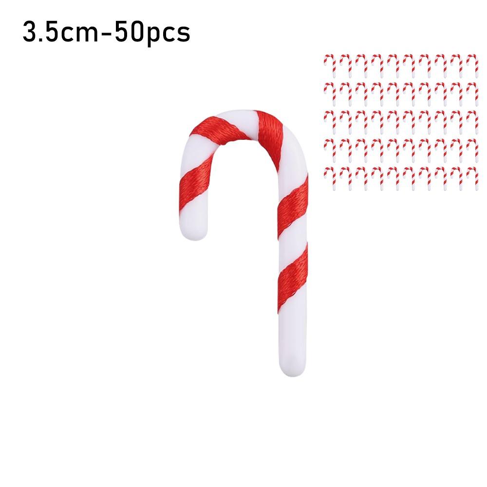 50Pcs DIY Craft Christmas Candy Cane Plastic Mint Candy Christmas Candy Decorations Hanging Ornaments Jewelry Christmas Pendant