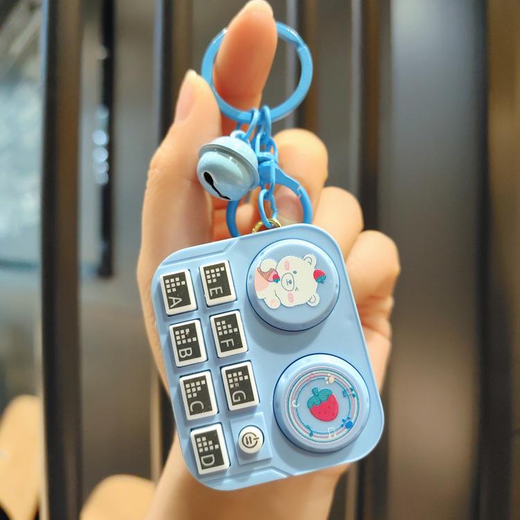 Leuchtender Mini-DJ-Mixer Schlüsselanhänger: Cartoon Musik-Spielkonsolen-Anhänger