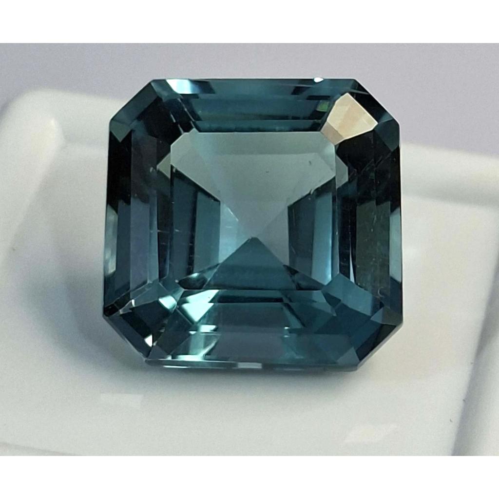 Natural Tourmaline Teal Blue Asscher Cut 10-12 Ct Fabulous Certified Gemstone