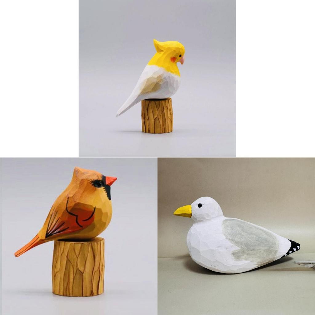 Wooden Craft Bird Figurine With Modern Minimalist Style For Living Room Decor Or Gift