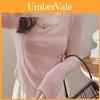 T Shirt For Women Long Sleeve Slim Fit With Spliced Design For Office Wear