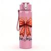 1PC Love Like Jesus Bow Letter 750ml Color Plastic Sports Water Bottle Leakproof Flip Straw Lid Suitable for Sports Office Home Use