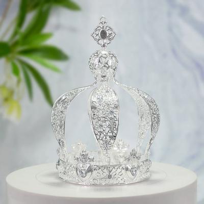 1/2 Pièces Couronne Baroque Topper de Gâteau Créatif Rétro Bandeau de Mariée Couronne Strass Style Européen de Luxe Célébration Royale