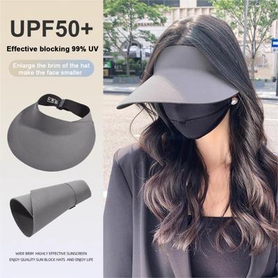 Dámská outdoorová čepice s rozšířenou krempou Ochrana obličeje Nastavitelný obvod Anti-UV blok Sluneční světlo Skládací Prázdný Top Zahradnictví Cestovní sluneční čepice